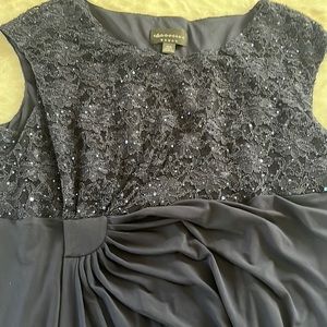 Elegant, flattering navy cocktail dress